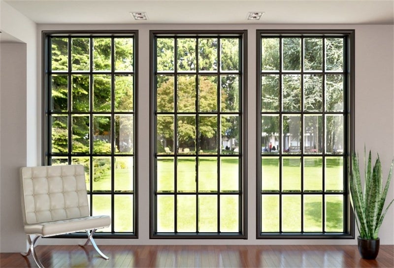 AOFOTO 8x6ft Business Office French Sash Window Backdrop Living Room Sofa Plant Photography Background Interior Casement Work at Home Modern Flat Furniture Apartment Decoration Residence Villa Props - Image 1